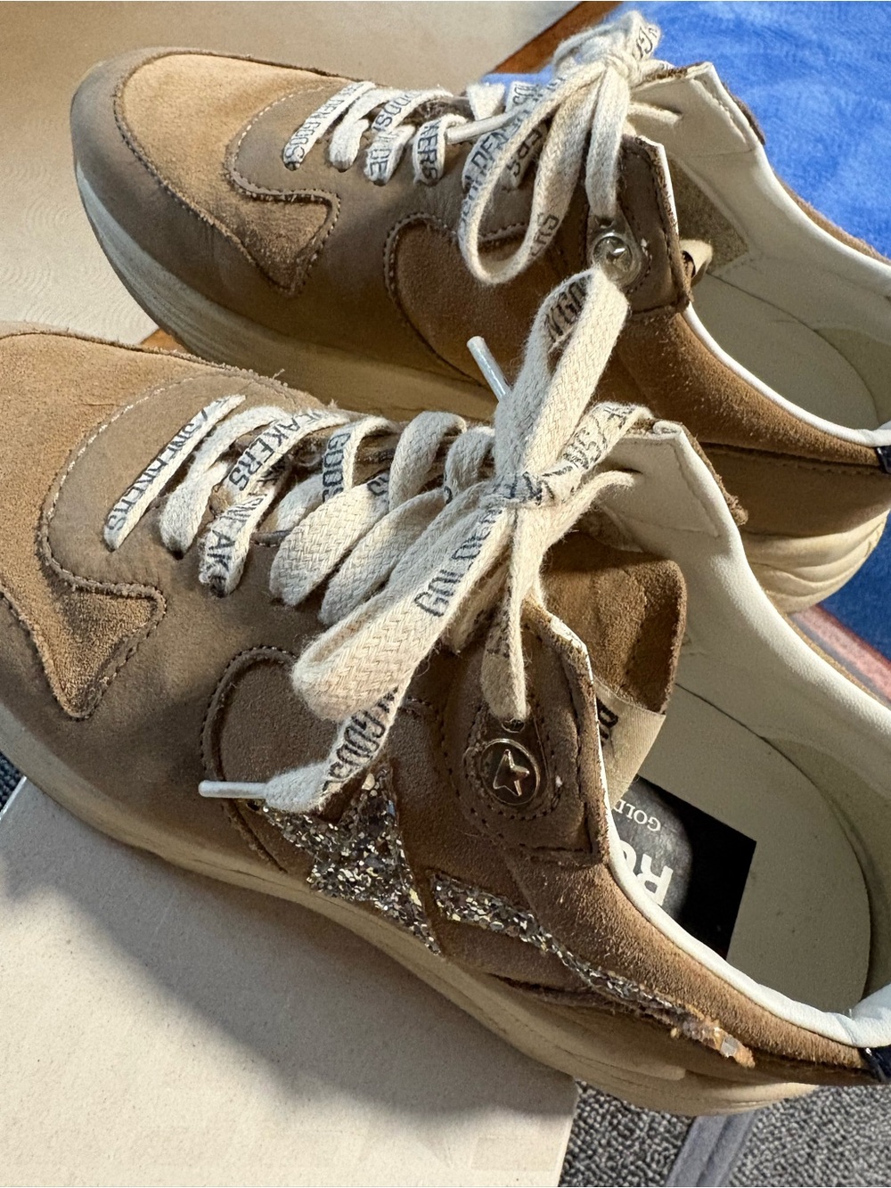 Golden Goose Suede Sneakers with Glitter Star! Like New!